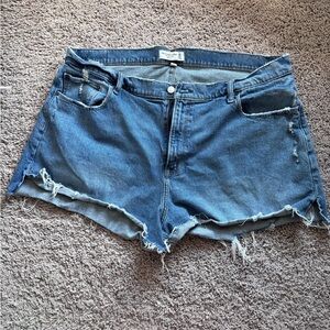 Abercrombie & Fitch Blue Jean Shorts Distressed Cut-Off
